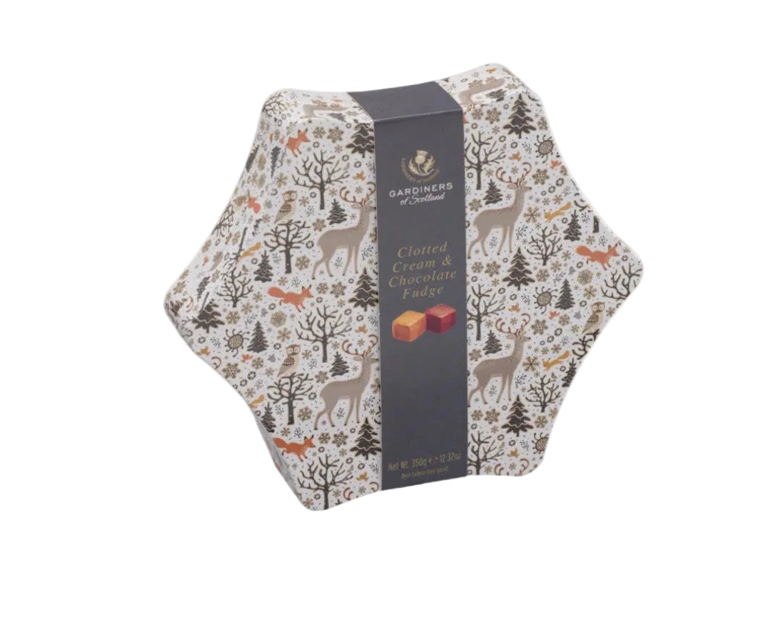 Gardiners of Scotland Clotted Cream & Chocolate Fudge Star Tin 350g
