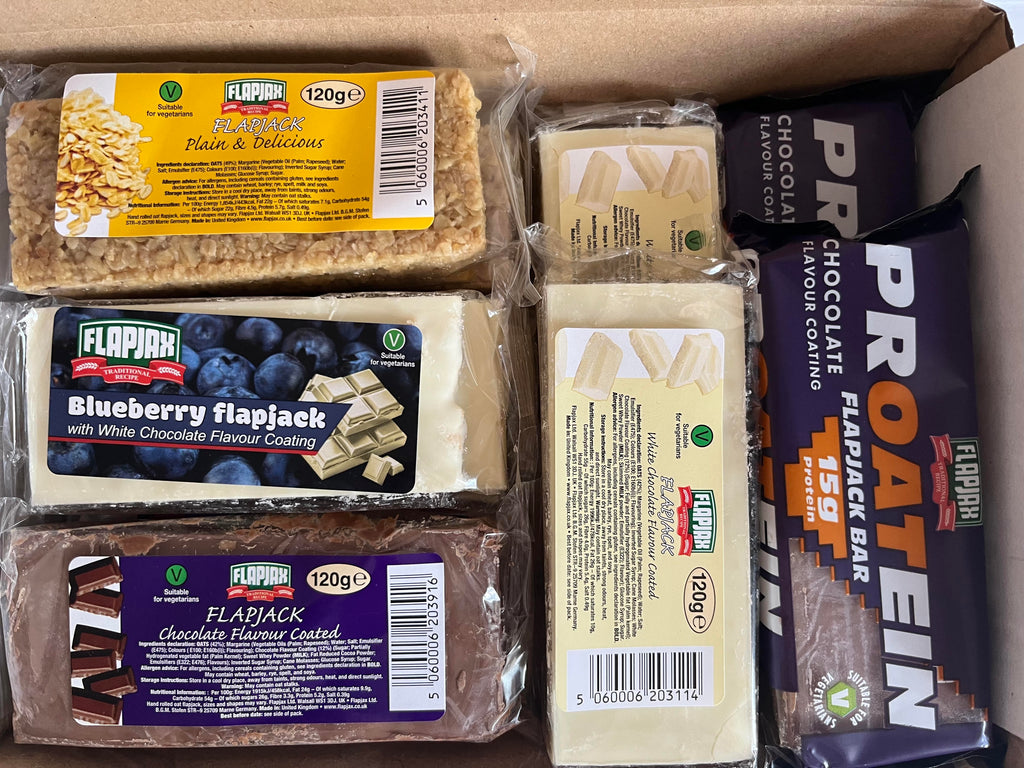 Mixed postal box of Higate Flapjacks and Proatein bars
