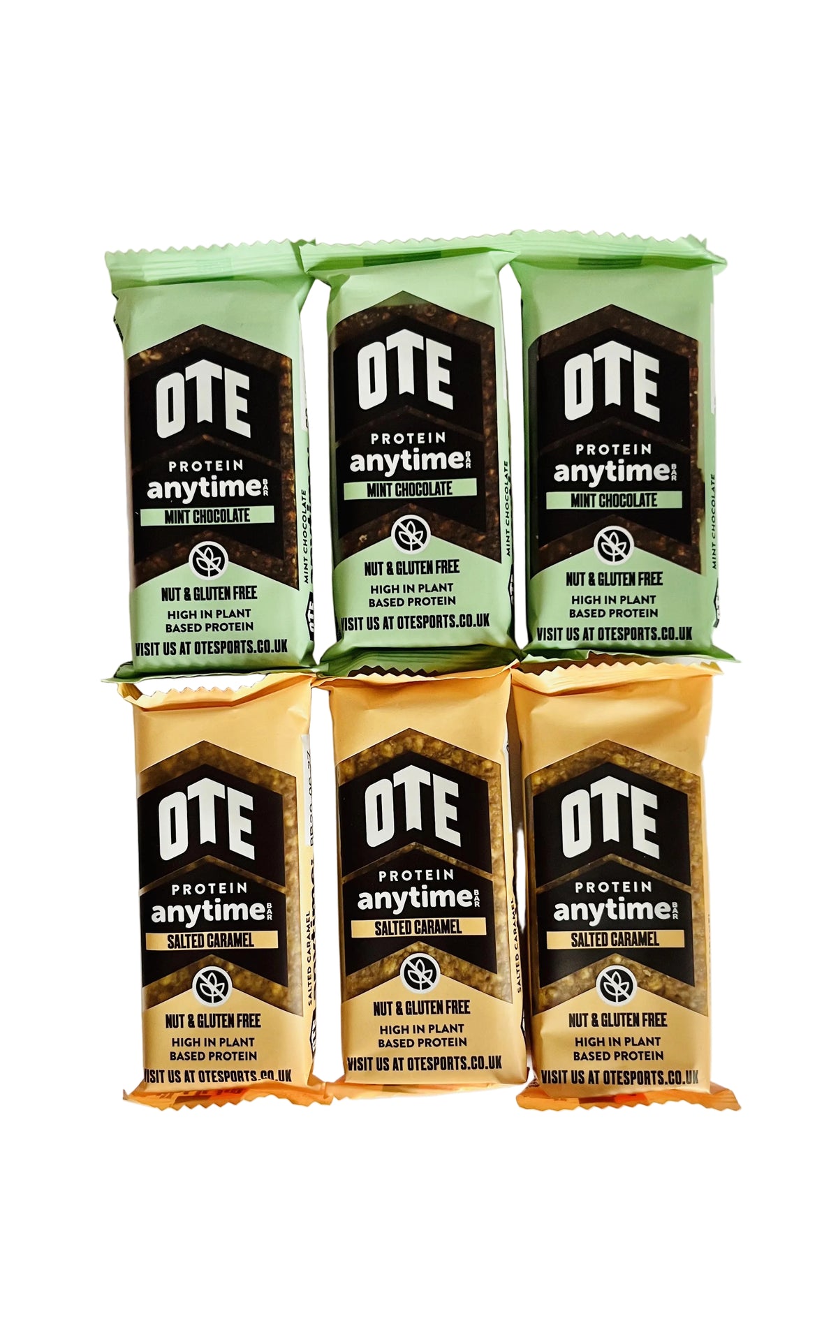 OTE Mint Chocolate and Salted Caramel Anytime Protein Based Bar x 6