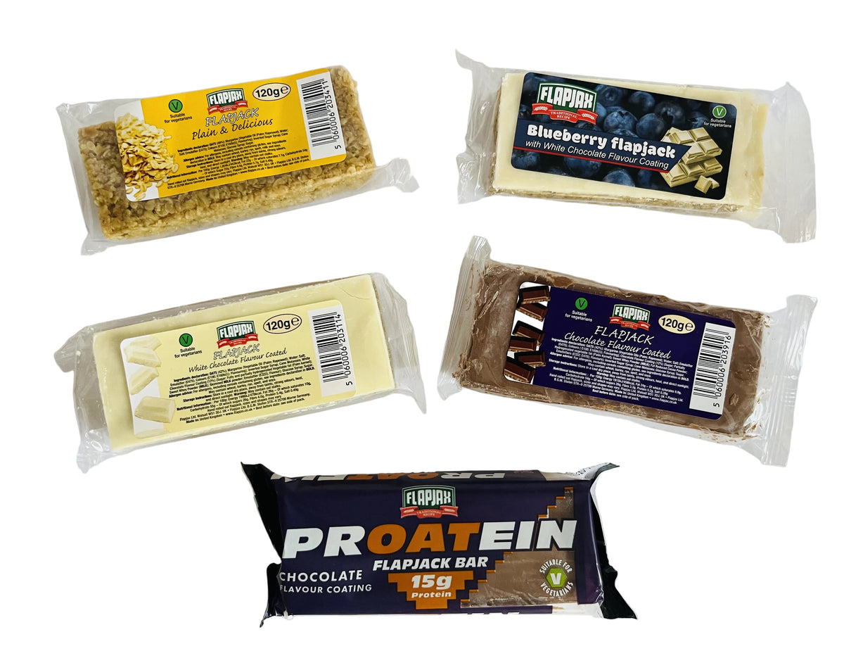 Mixed postal box of Higate Flapjacks and Proatein bars