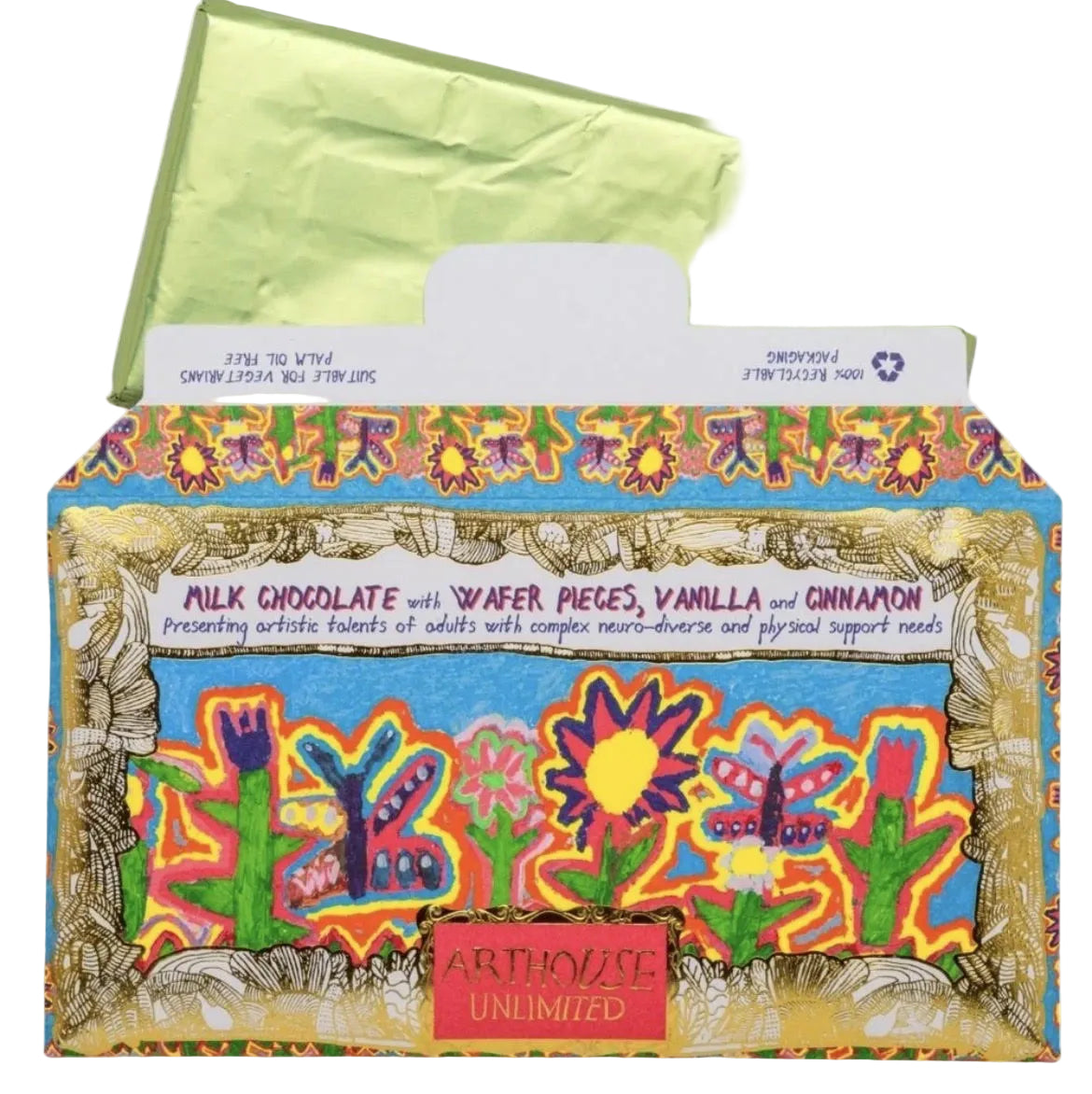 Arthouse Unlimited Most Beautiful Garden, Milk Chocolate Bar 85g